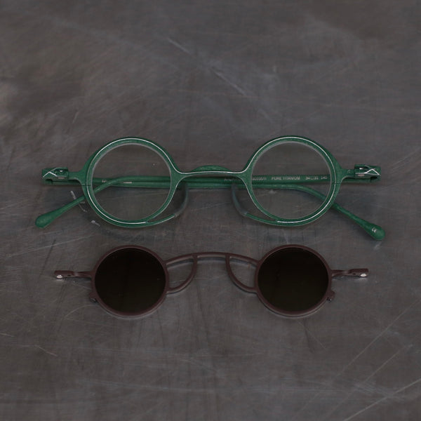 Rigards RG0105TI series collection Titanium free-detachable double-layer glasses RG-RG0105TI-SLQTTMJLQT Dark green + bronze / transparent + gradient bronze lenses